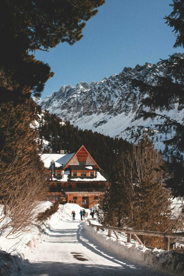 A Hotel Resort in the Snow Covered Mountain